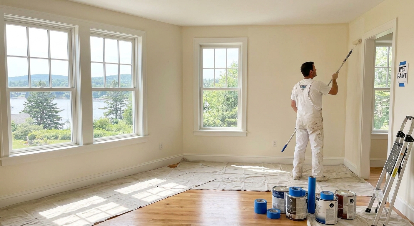 Freshly painted Lincolnville home interior ready for move-in